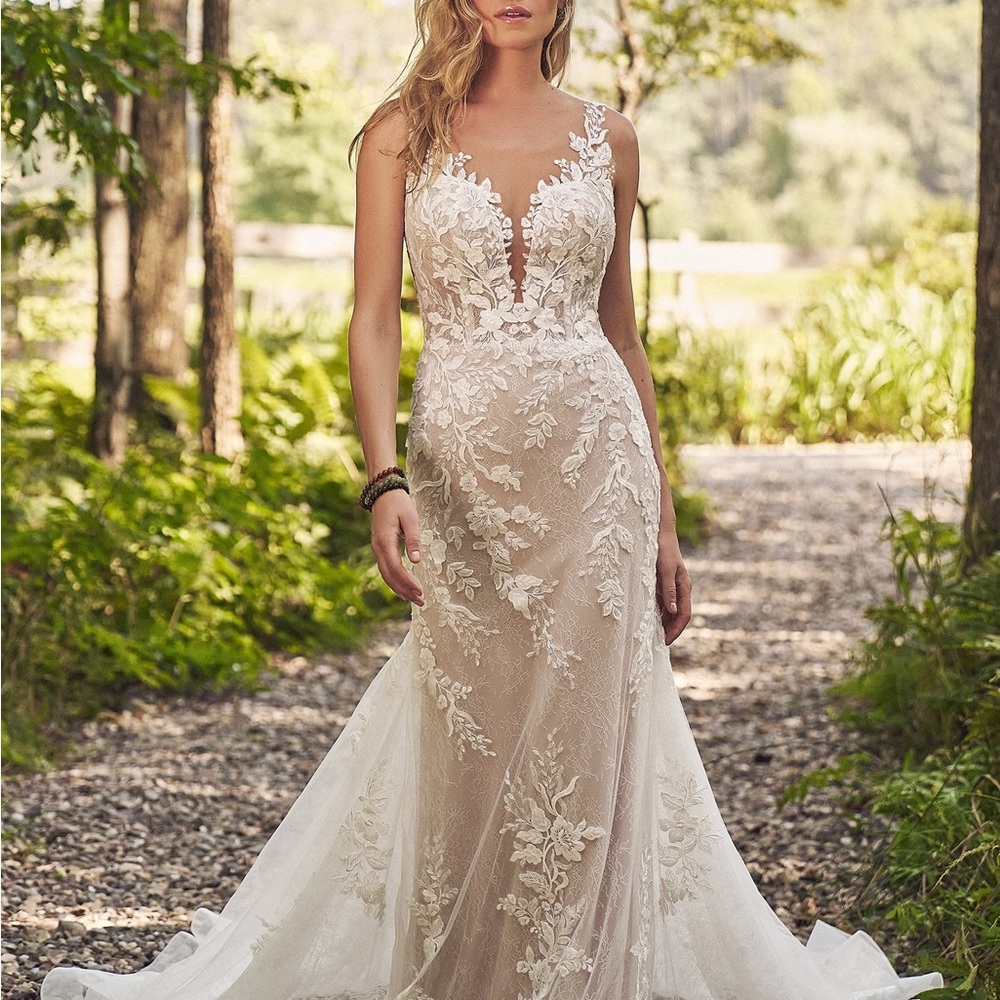 Lace Embellished Ivory Bridal Gown